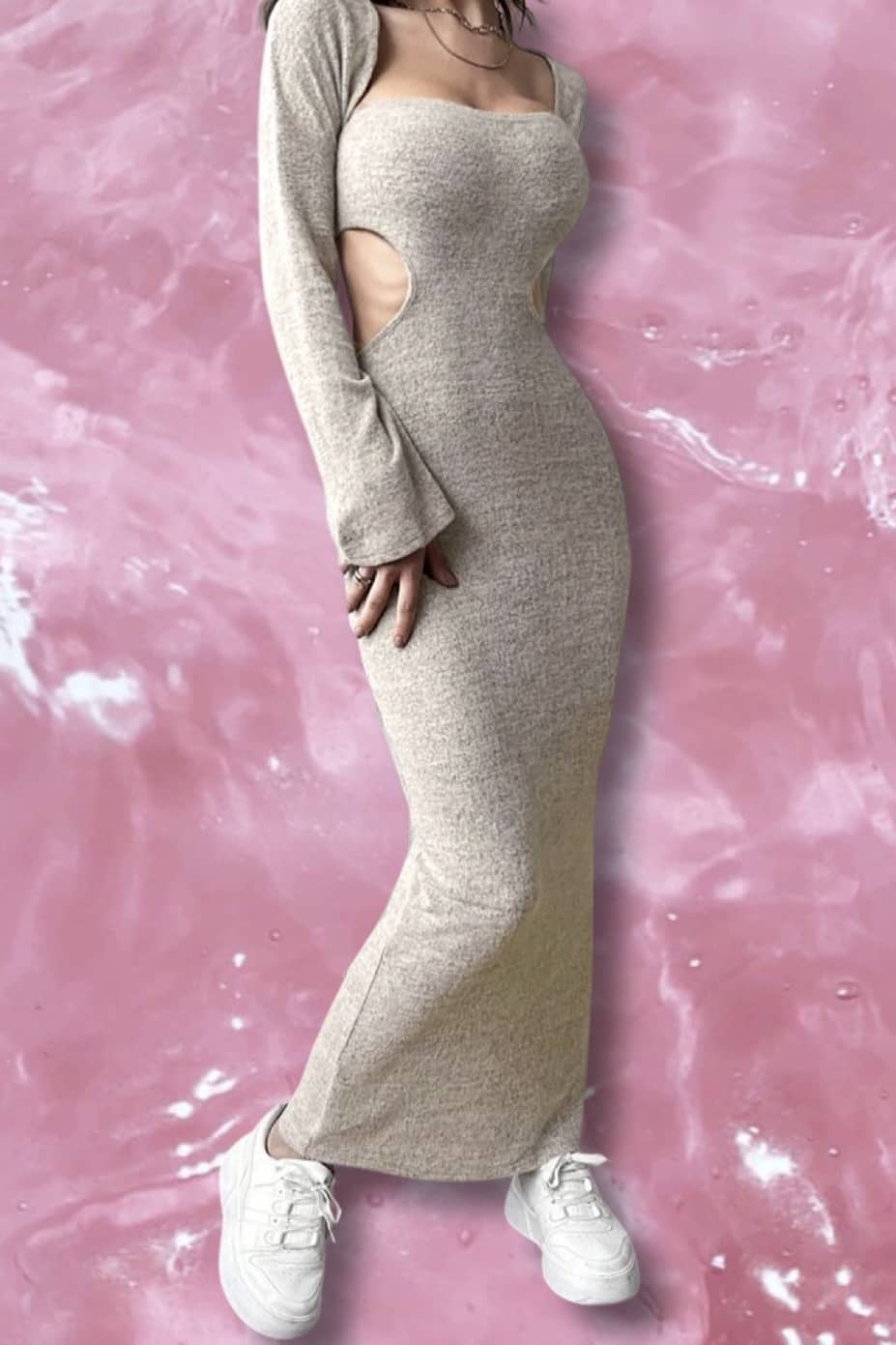 Jenny Long Dress + Cardigan Set, 파티원피스,키치한원피스,섹시원피스,외국언니,힙한원피스